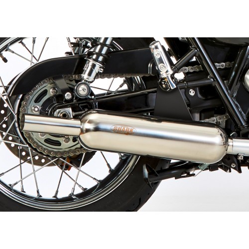 SHARK EXHAUST Retro Classic с кошкой высокий блеск полированного серебра из нержавеющей стали