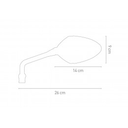 PROTECH зеркало XR-100 пластмассы / зеркало стекла черный / оранжевый