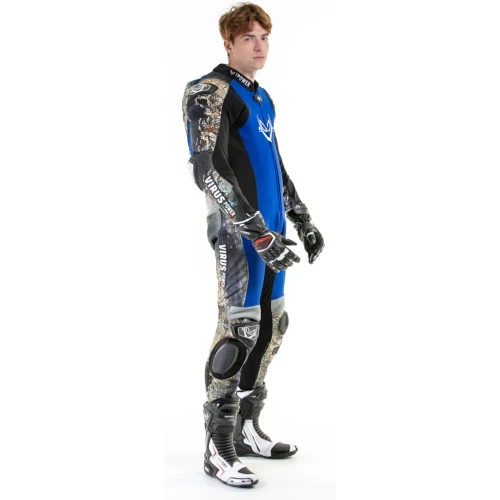 Virus Power Alien Denim синяя подушка безопасности 1-Piece Мотоцикл Текстиль костюм