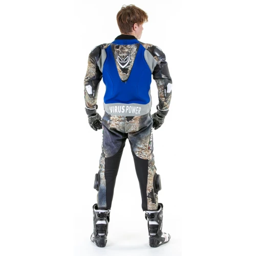 Virus Power Alien Denim синяя подушка безопасности 1-Piece Мотоцикл Текстиль костюм